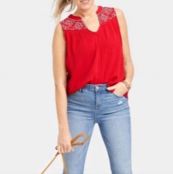 Beautiful Brand New Knox Rose Red Sleeveless Top. Size XL. NWT. - Picture 4 of 13